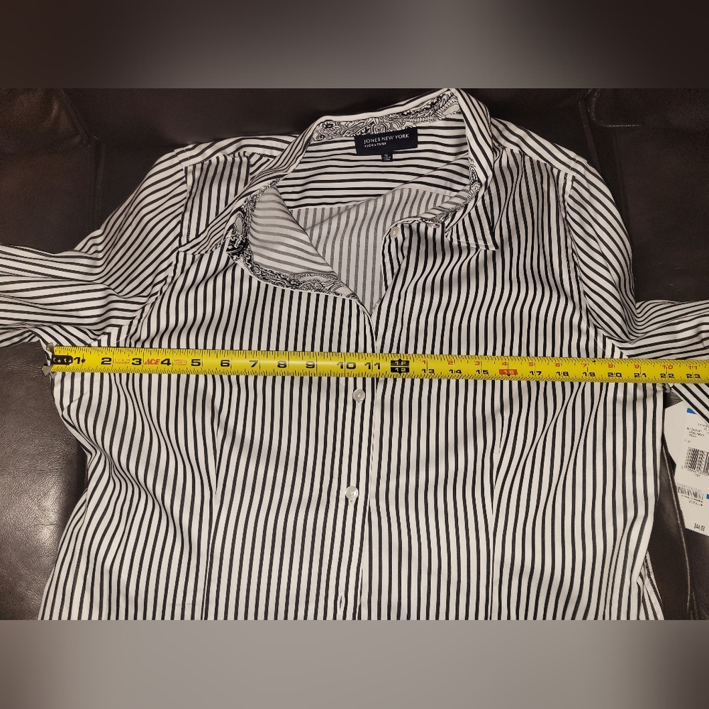💰⏳️Jones New York Signature Collection XL Button Down Paisely Detail NWT - Picture 10 of 12